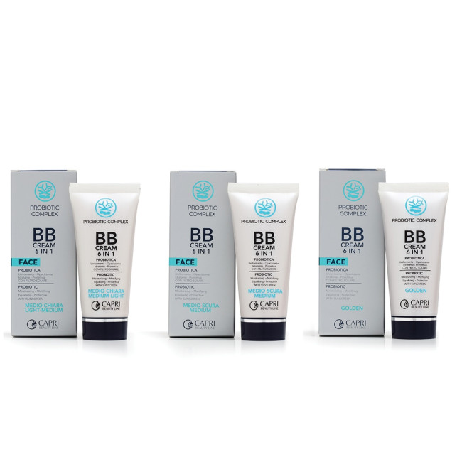 Capri Beauty Line Probiotic Complex Probiotic BB Cream 6 in 1 Golden (50ml) — Correctores Capri Beauty Line Probiotic Complex Probiotic BB Cream 6 in 1 Golden (50ml) — Correctores
