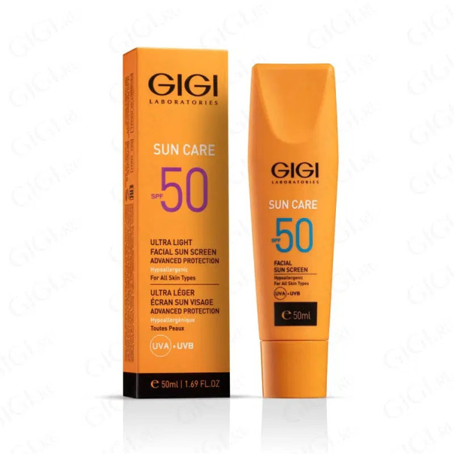 GiGi Sun Care Ultra Light Facial Sun Screen Advanced Protection SPF50 UVA/UVB For all skin types 50ml — Cuerpo GiGi Sun Care Ultra Light Facial Sun Screen Advanced Protection SPF50 UVA/UVB For all skin types 50ml — Cuerpo