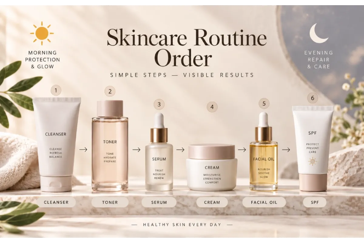 En qué orden aplicar los productos de skincare: rutina de mañana y noche