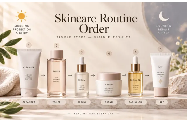 En qué orden aplicar los productos de skincare: rutina de mañana y noche