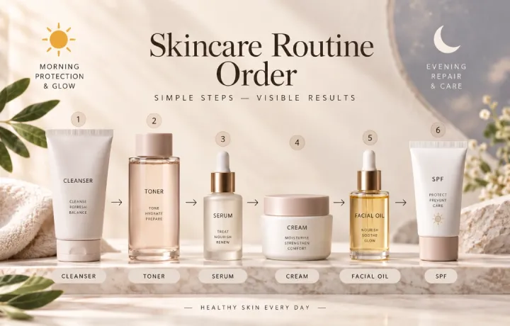 En qué orden aplicar los productos de skincare: rutina de mañana y noche