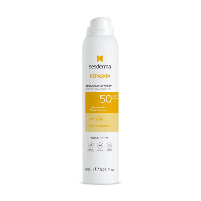 Sesderma Repaskin Transparent Spray SPF50 (200ml) — Cuerpo Sesderma Repaskin Transparent Spray SPF50 (200ml) — Cuerpo