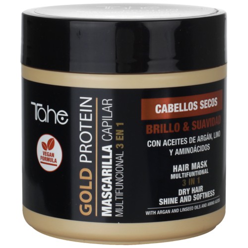 Tahe Gold Protein 3in1 Nourishing Dry Hair Mask 400ml — Mascarillas Tahe Gold Protein 3in1 Nourishing Dry Hair Mask 400ml — Mascarillas